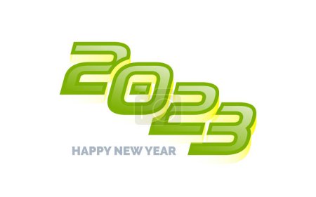 Ilustración de Feliz año nuevo 2023 Fondo blanco Diseño de logotipo de texto - Imagen libre de derechos