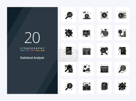 Illustration for 20 Statistical Analysis Solid Glyph icon for presentation - Royalty Free Image