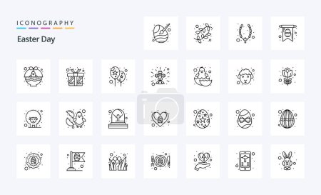 Illustration for 25 Easter Line icon pack - Royalty Free Image