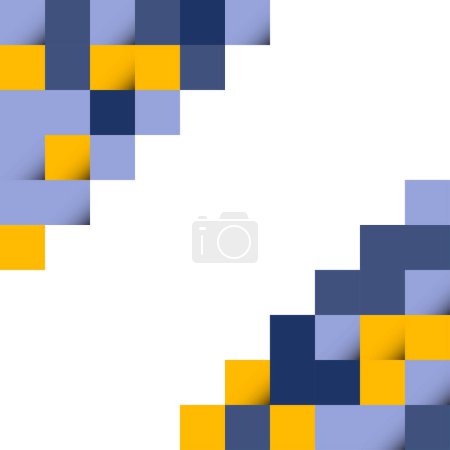 Illustration for Dark Blue and Yellow abstract squares Background design for poster flyer cover brochure - Royalty Free Image