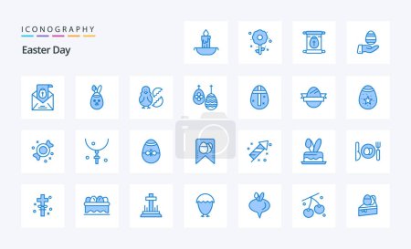 Ilustración de 25 paquete icono azul de Pascua - Imagen libre de derechos