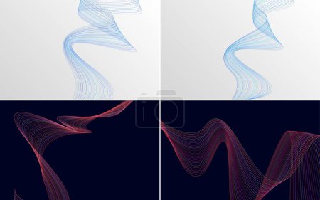 Téléchargez les illustrations : Arrière-plans vectoriels abstraits de courbe ondulatoire moderne pour un design unique et moderne - en licence libre de droit