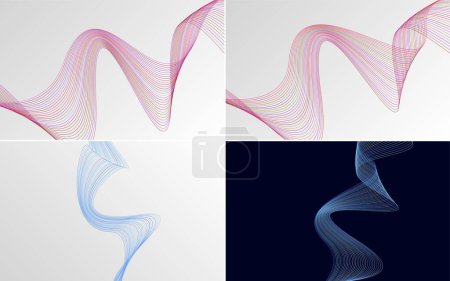 Téléchargez les illustrations : Arrière-plans vectoriels abstraits de courbe ondulatoire moderne pour un look poli et raffiné - en licence libre de droit