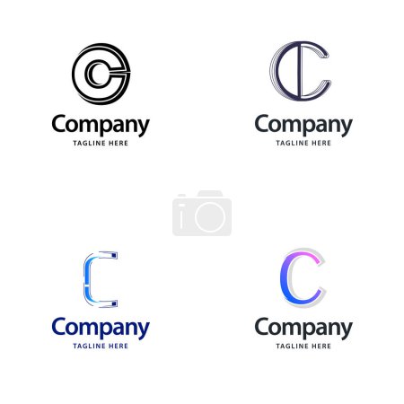 Ilustración de Letra C Big Logo Pack Design Diseño de logos modernos creativos para su negocio - Imagen libre de derechos
