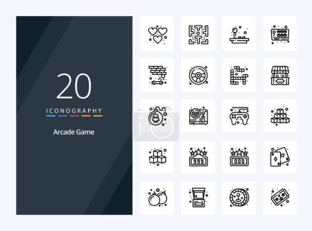 Ilustración de 20 Icono del esquema de Arcade para la presentación - Imagen libre de derechos