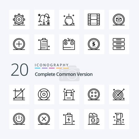 Illustration for 20 Complete Common Version Line icon Pack like sewing accessories ui shopping ecommerce - Royalty Free Image