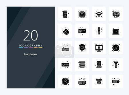 Illustration for 20 Hardware Solid Glyph icon for presentation - Royalty Free Image
