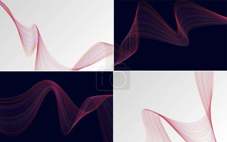 Ilustración de Curva de onda moderna vector abstracto paquete de fondo para un diseño elegante y moderno - Imagen libre de derechos