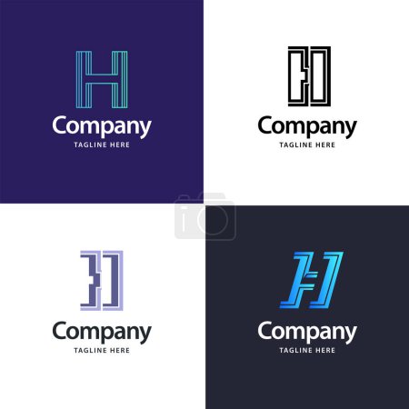 Illustration for Letter H Big Logo Pack Design Creative Modern logos design for your business - Royalty Free Image