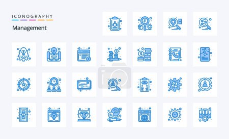 Illustration for 25 Management Blue icon pack - Royalty Free Image