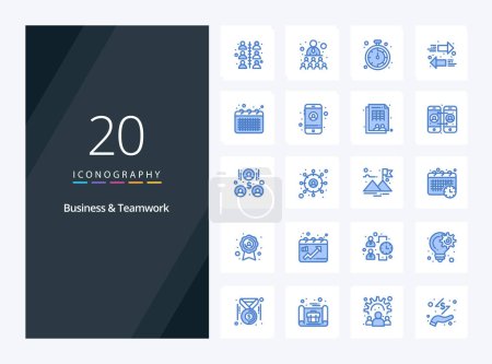 Illustration for 20 Business And Teamwork Blue Color icon for presentation - Royalty Free Image