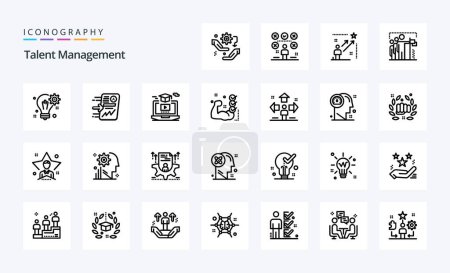 Illustration for 25 Talent Management Line icon pack - Royalty Free Image