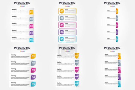 Illustration for This set of vector infographics is great for advertising your business in brochures. flyers. and magazines. - Royalty Free Image
