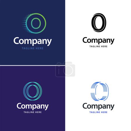Illustration for Letter O Big Logo Pack Design Creative Modern logos design for your business - Royalty Free Image