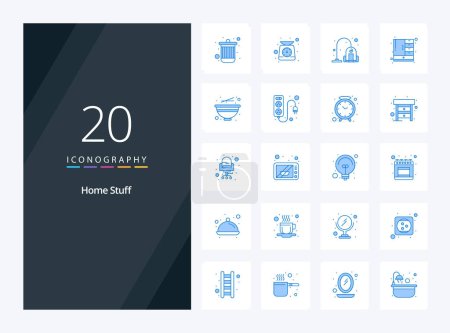 Illustration for 20 Home Stuff Blue Color icon for presentation - Royalty Free Image