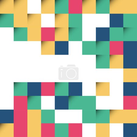 Ilustración de Cuadrados abstractos verdes y amarillos Diseño de fondo para folleto de portada de cartel - Imagen libre de derechos