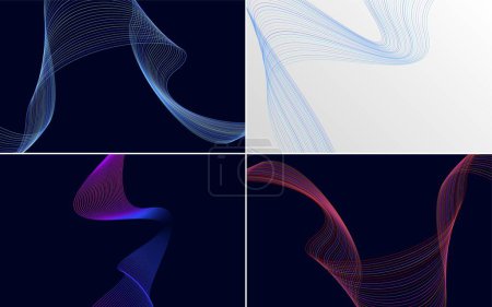 Illustration for Add a modern touch to your presentation with this wave curve abstract vector background - Royalty Free Image
