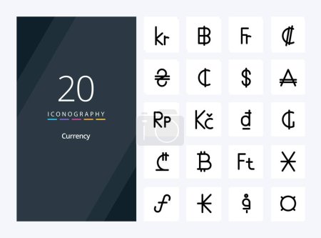 Illustration for 20 Currency Outline icon for presentation - Royalty Free Image