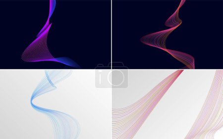Ilustración de Paquete de fondo de vector abstracto de curva de onda moderna para un diseño limpio y minimalista - Imagen libre de derechos