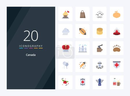 Ilustración de 20 Canada Flat Color icono para la presentación - Imagen libre de derechos