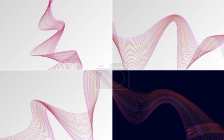 Téléchargez les illustrations : Arrière-plans vectoriels abstraits de courbe ondulatoire moderne pour un look contemporain - en licence libre de droit