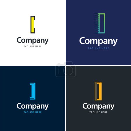 Téléchargez les illustrations : Lettre I Big Logo Pack Design. Conception de logos créatifs modernes pour votre entreprise - en licence libre de droit