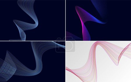Ilustración de Curva de onda vector abstracto paquete de fondo para un aspecto moderno y profesional - Imagen libre de derechos