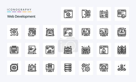 Téléchargez les illustrations : Pack d'icônes 25 Web Development Line - en licence libre de droit