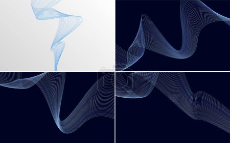 Illustration for Add visual interest to your presentation with this wave curve abstract vector background pack - Royalty Free Image
