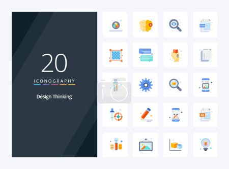 Illustration for 20 Design Thinking Flat Color icon for presentation - Royalty Free Image