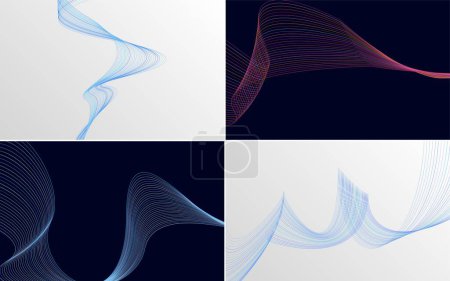 Ilustración de Curva de onda vector abstracto paquete de fondo para un diseño contemporáneo y elegante - Imagen libre de derechos