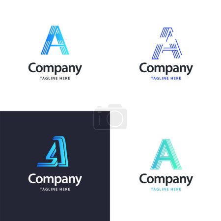 Ilustración de Carta A Big Logo Pack Design Diseño de logotipos modernos y creativos para su negocio - Imagen libre de derechos