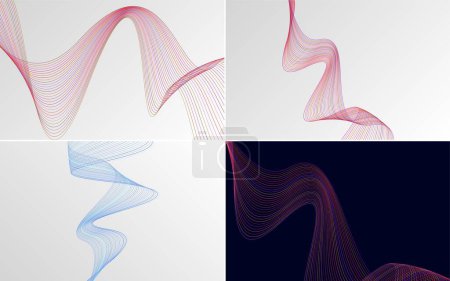 Téléchargez les illustrations : Arrière-plans vectoriels abstraits de courbe ondulatoire moderne pour un design contemporain et élégant - en licence libre de droit