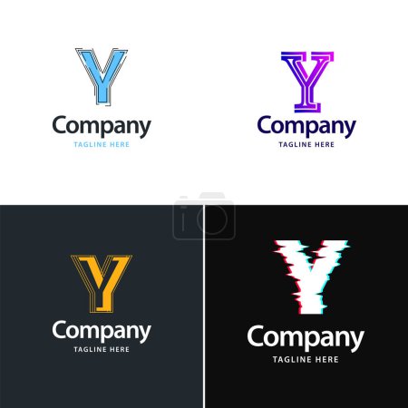 Téléchargez les illustrations : Lettre Y Big Logo Pack Design Creative Design de logos modernes pour votre entreprise - en licence libre de droit