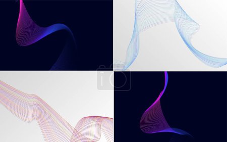 Ilustración de Curva de onda vector abstracto paquete de fondo para un diseño audaz y contemporáneo - Imagen libre de derechos