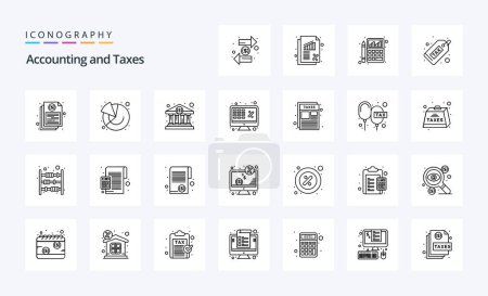Illustration for 25 Taxes Line icon pack - Royalty Free Image