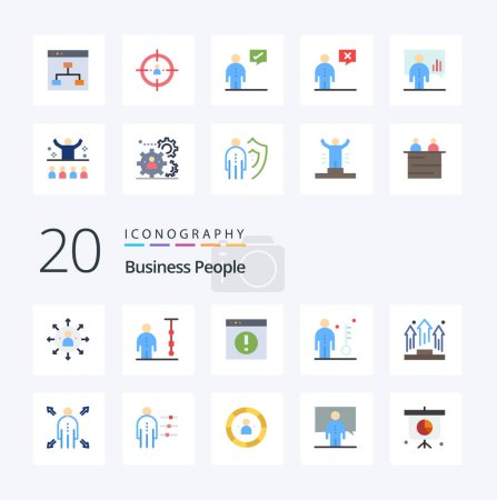 Ilustración de 20 Business People Flat Icono de color Pack como empleado de trabajo gerente corporativo humano - Imagen libre de derechos