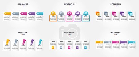 Illustration for This flat design vector illustration set is ideal for creating business infographics for advertising. brochures. flyers. and magazines. - Royalty Free Image