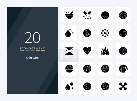 Ilustración de 20 Skin Solid Glyph icono para la presentación - Imagen libre de derechos