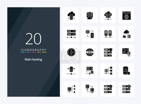 Illustration for 20 Web Hosting Solid Glyph icon for presentation - Royalty Free Image