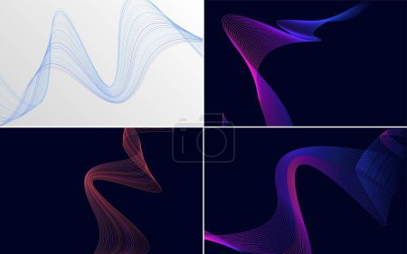 Illustration for Modern wave curve abstract vector background pack for presentations. flyers. and brochures - Royalty Free Image