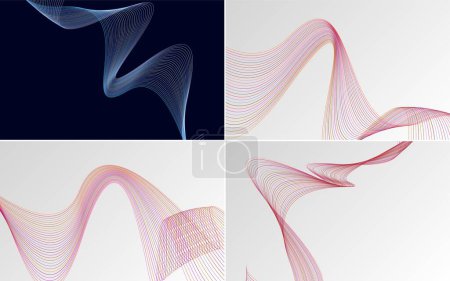 Téléchargez les illustrations : Arrière-plans vectoriels abstraits de courbe d'onde moderne pour un moderne et élégant - en licence libre de droit