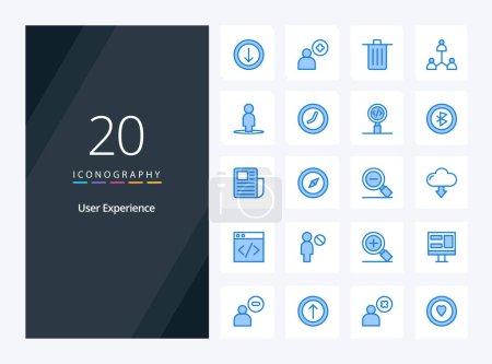 Illustration for 20 User Experience Blue Color icon for presentation - Royalty Free Image