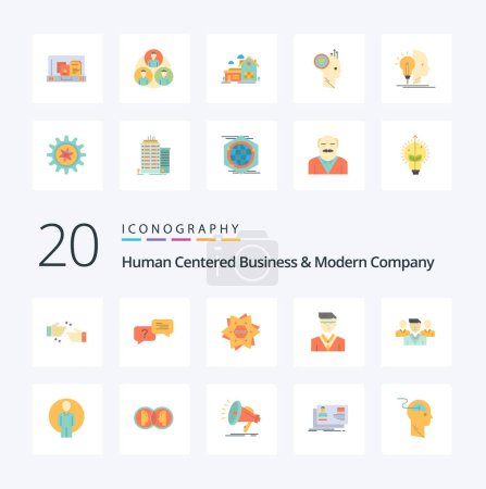 Ilustración de 20 Humanos Centrados en Negocios Y Empresa Moderna Icono de color plano Pack como personal gerente estrella forma de usuario - Imagen libre de derechos