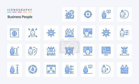Ilustración de Paquete de iconos 25 Business People Blue - Imagen libre de derechos