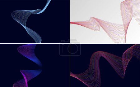 Illustration for Wave curve abstract vector background pack for a professional and clean design - Royalty Free Image