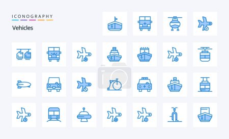 Ilustración de 25 Vehículos Paquete icono azul - Imagen libre de derechos