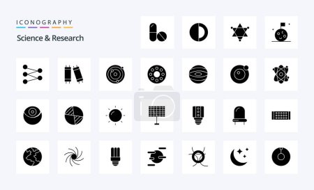 Téléchargez les illustrations : 25 pack d'icônes Science Solid Glyph - en licence libre de droit