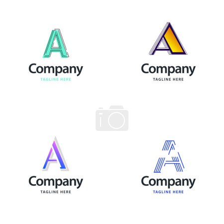 Téléchargez les illustrations : Lettre A Big Logo Pack Design Creative Design de logos modernes pour votre entreprise - en licence libre de droit