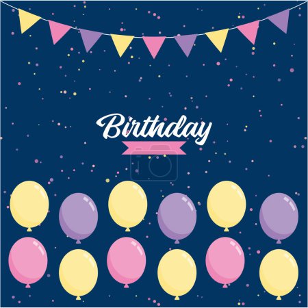 Illustration for Happy Birthday To you Balloon background for party holiday birthday promotion card poster - Royalty Free Image